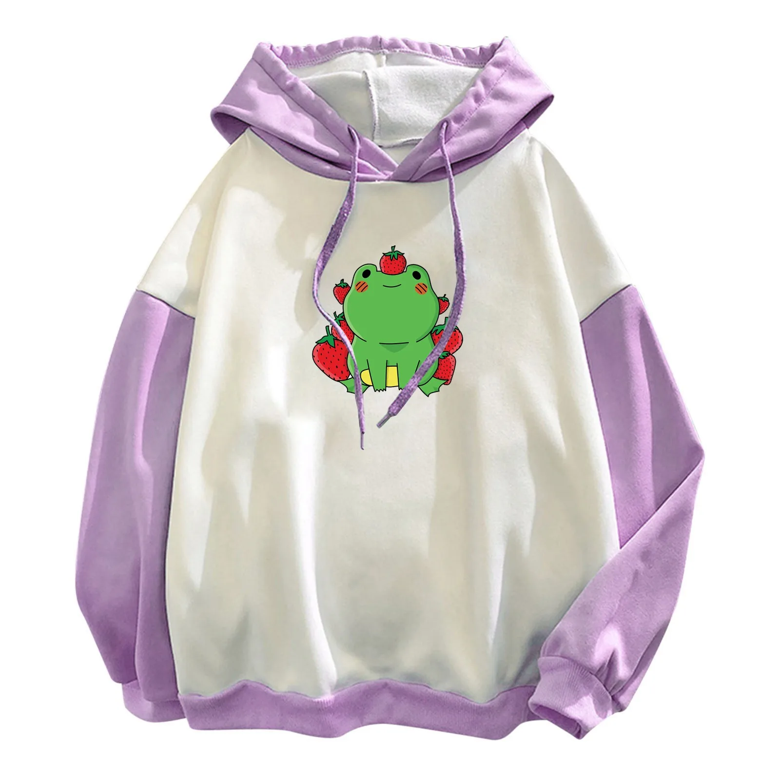 58# 2021 Autumn Winter Women New Fashion Cartoon Print Warm Hooded Sweatshirt Casual Long Sleeve Oversize Pullover Hoodies Tops