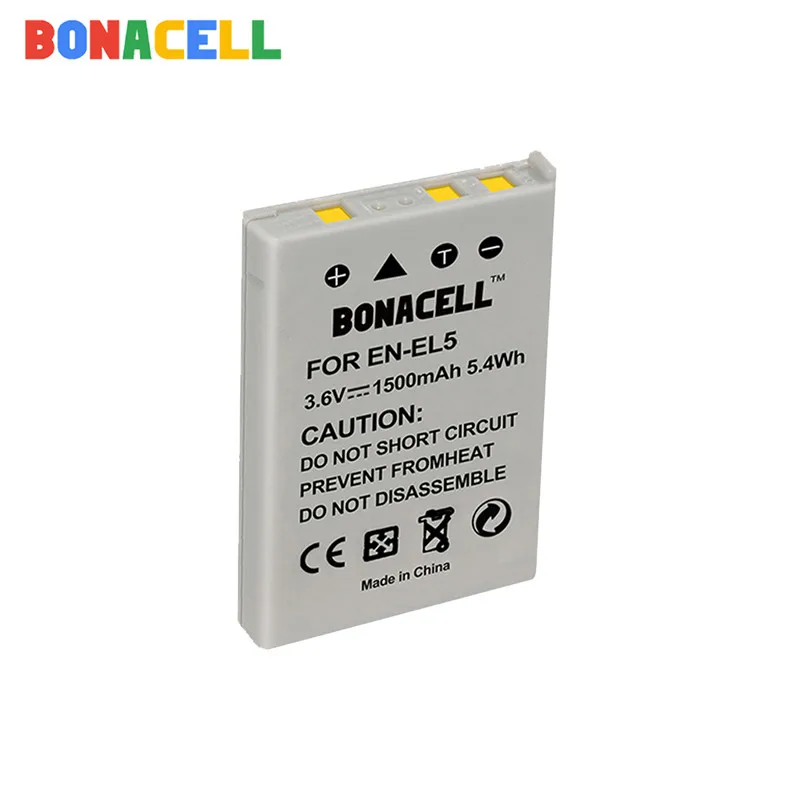 Bonacell 1500 мА/ч, EN-EL5 RU EL5 цифровой Камера Батарея для Nikon Coolpix P4 P80 P90 P100 P500 P510 P520 P530 P5000 P5100 5200