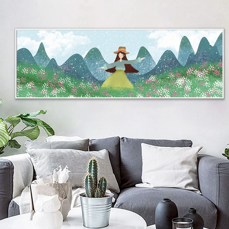 Картина на холсте с изображением сказочной страны чудес девушек цветов плакаты
