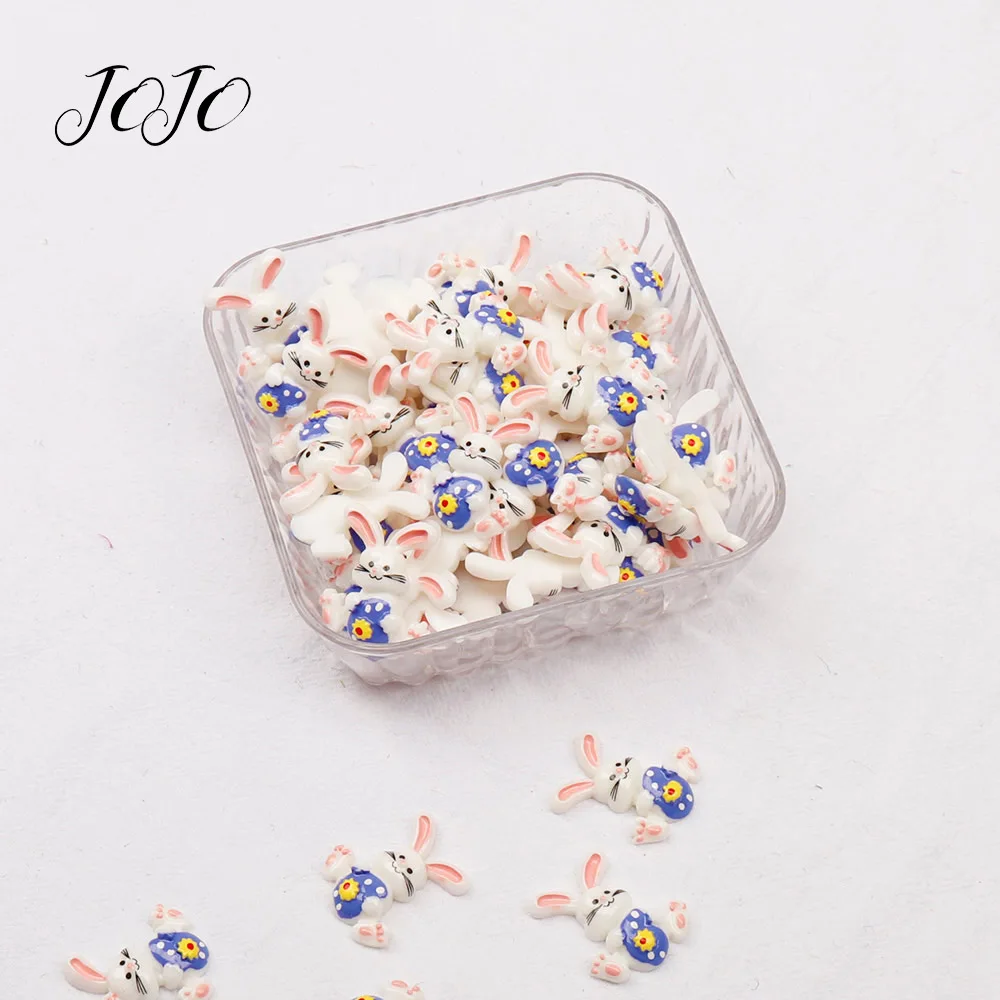 JOJO Луки 10 шт. DIY рукоделия Пасхальный кролик плоское украшение из смолы Патчи