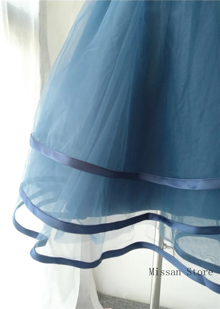 Темно-синяя Короткая Свадебная юбка свадебная для свадебной вечеринки пышное