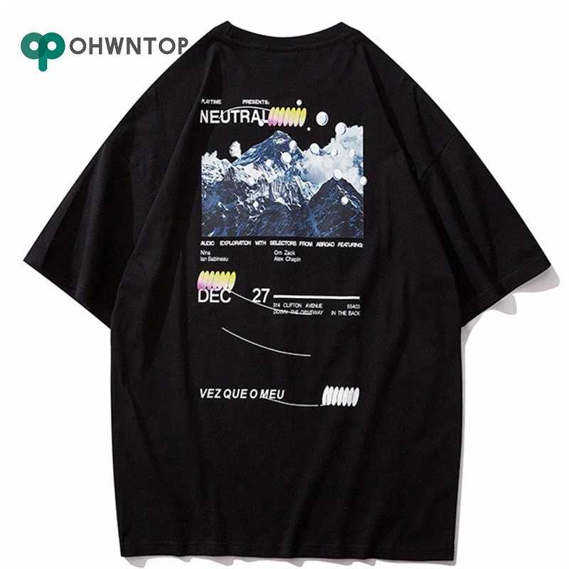 Футболка с принтом айсберга уличная одежда в стиле хип хоп футболки Harajuku мужская