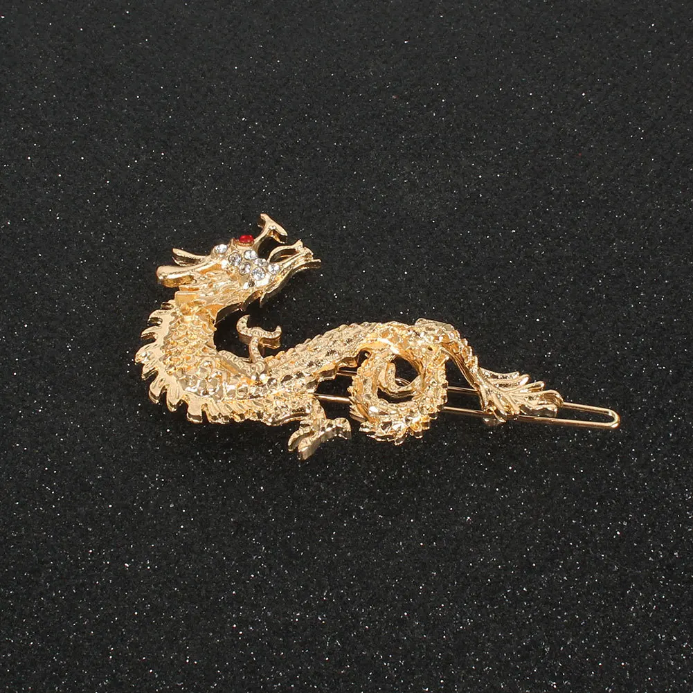 Золотые заколки для волос с древним китайским драконом западным головной убор
