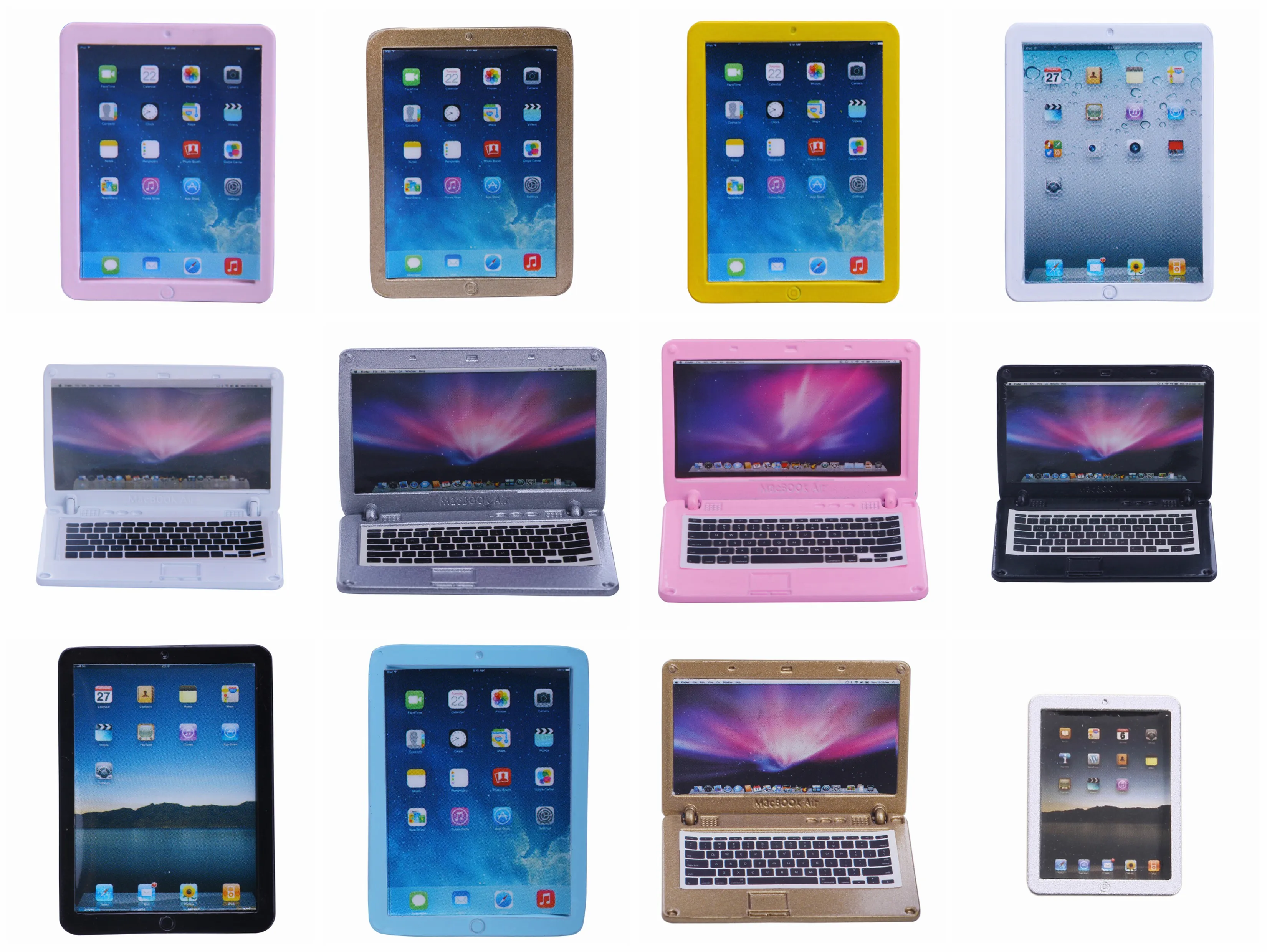 

Doll accessories 5 inch laptops in four styles, suitable for kids with Christmas toys and birthday gifts