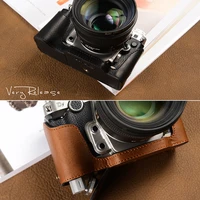 aydgcam handmade genuine leather camera case half body for nikon df camera bag bottom cover handle vintage case