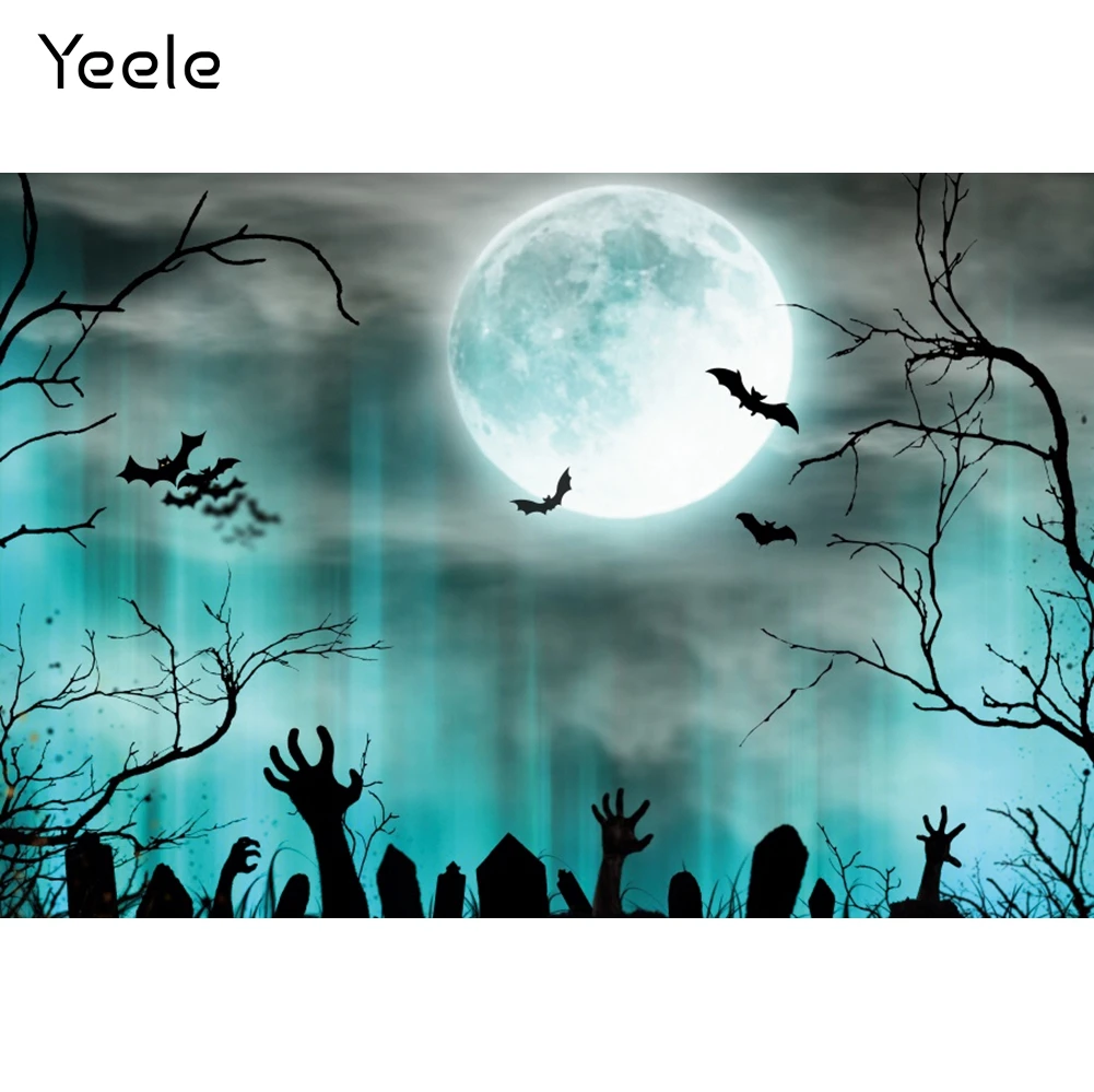 

Фон для фотосъемки Yeele, Хэллоуин, ночь, луна, летучая мышь, ветви, кладбище, фон для детской фотосъемки, Фотостудия
