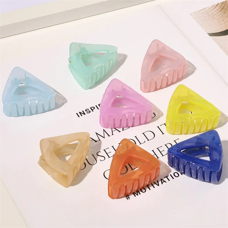 

Korean Hair Clips for Hair Woman Small Claw Clip Candy Color Triangle Hair Clip Crab for Hair Girls Hairclip Hair Accessories