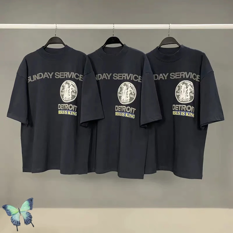 

New KANYE WEST JESUS IS KING Foam Printing T Shirt Men Women High Quality Cotton T-shirt Kanye West Oversized Casual T-shirts