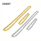 Ожерелье из кофейных зерен для мужчин и женщин, цепи из нержавеющей стали с плетением в форме свиньи, браслеты-чокеры, хороший подарок на день Святого Валентина, 8 мм, 10 мм, 13 мм