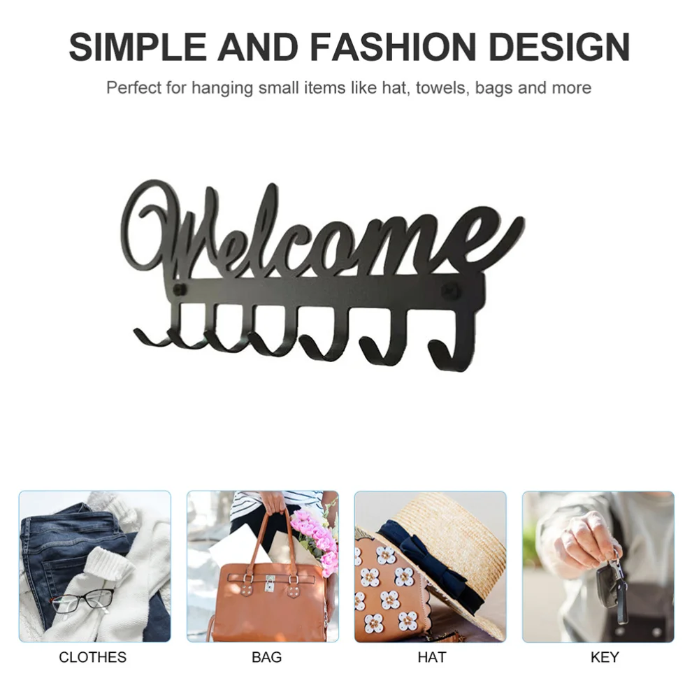 

1pc Home Living Room Door Back Wall Hanging Hook Rack with 7 Hanger Hooks