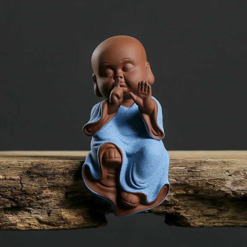 Статуи Будды керамические украшения из фиолетового песка домашнее украшение