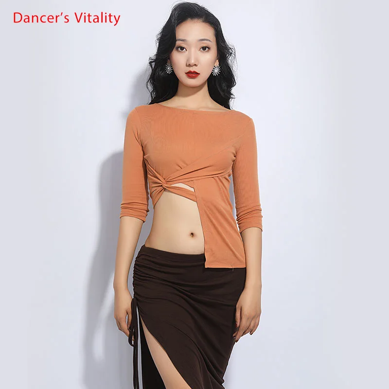 

New Belly Dance Practice Clothing Women Autumn And Winter Oriental Dance Dance Skirt Skirt Top 2pcs Dance Suit