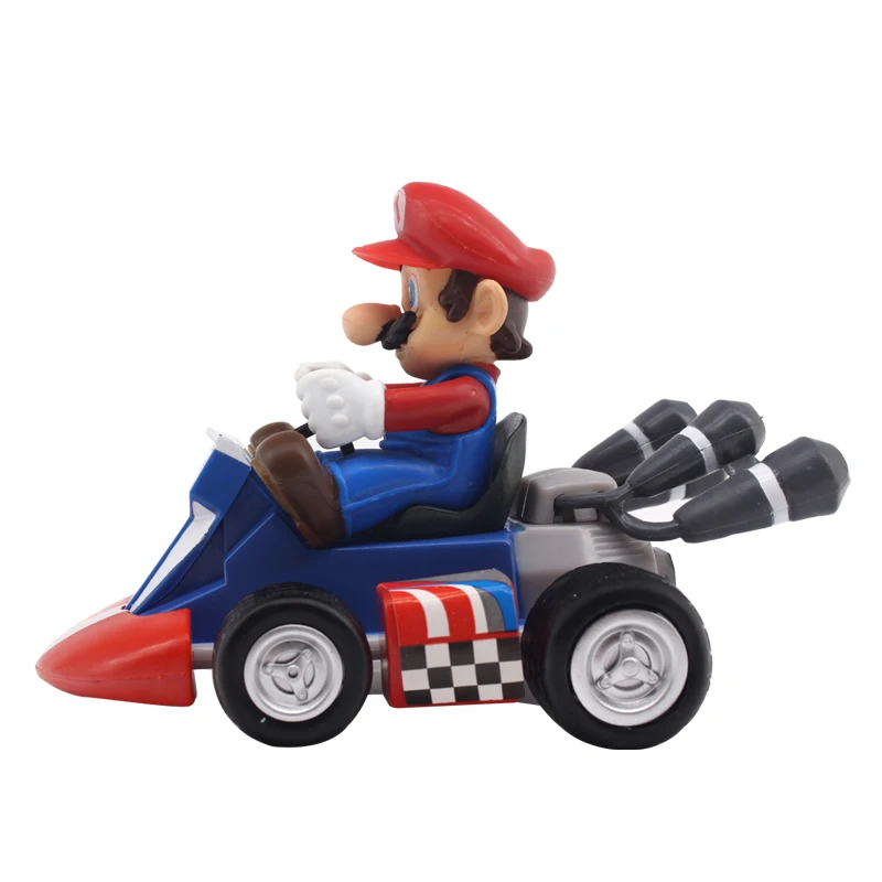 13 см Super Mario Bros Kart Вытяните назад гонщика Марио и Луиджи Йоши Жаба гриб Принцесса