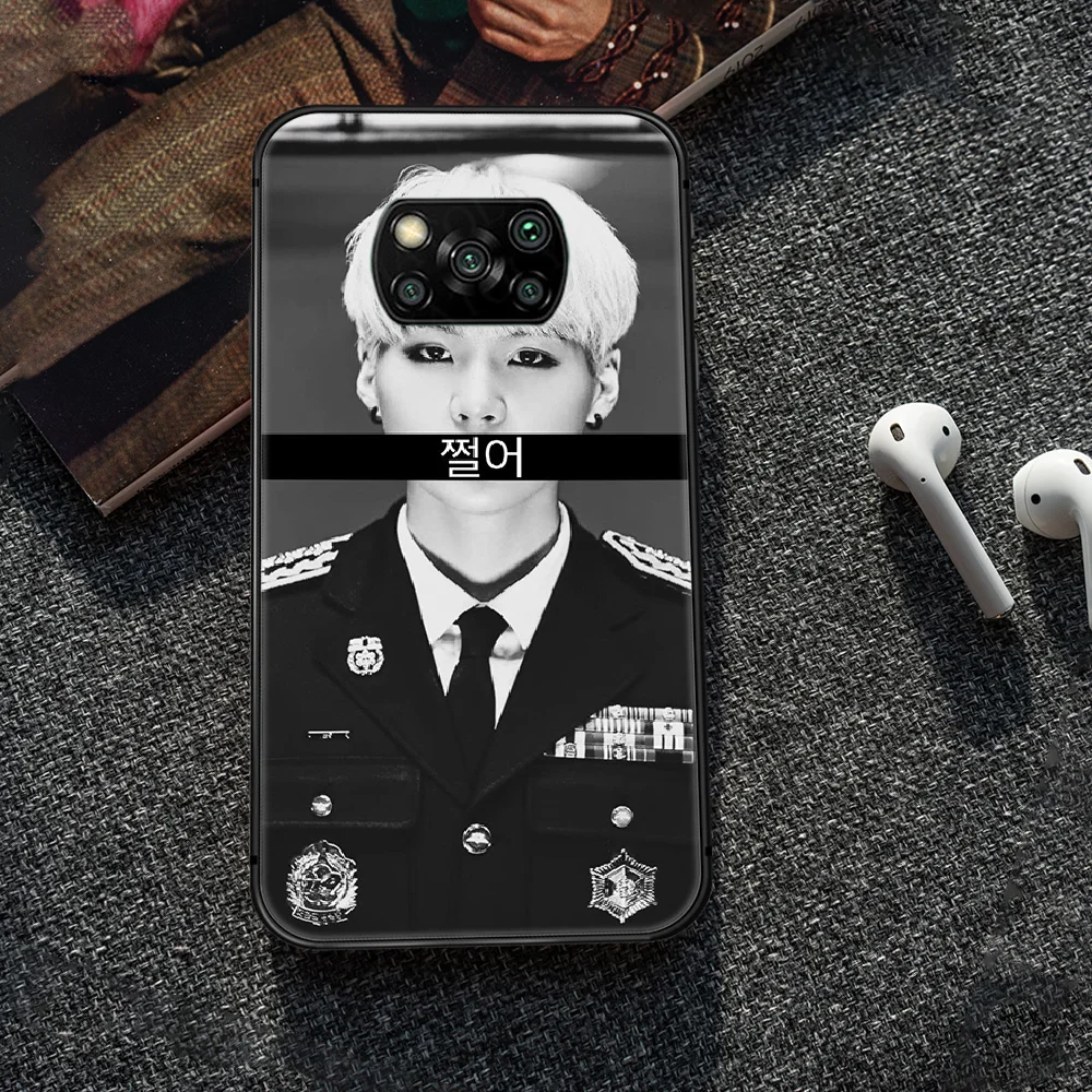 

Bangtan Boys SUGA Phone case Cover Hull For Xiaomi Mi A2 A3 8 9 9T Note 10 Se Lite Pro black Back Pretty Waterproof Trend Shell