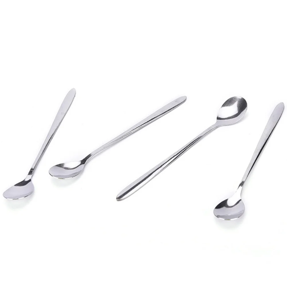 5Pcs Coffee Latte Spoon Food Grade Stainless Steel 16cm Long Handle Glass Ice Cream Sundae Tea Spoon Kitchen Tableware images - 6