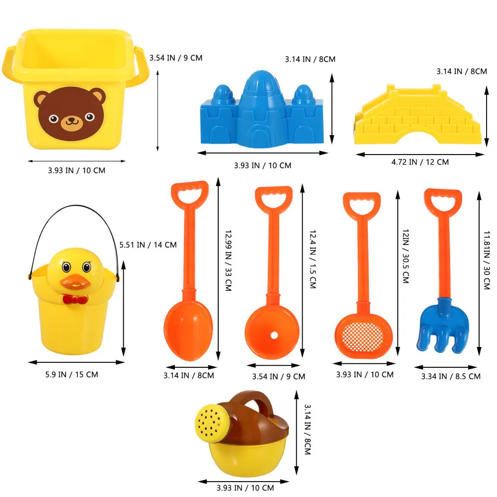 

2 Sets of Outdoor Sand Beach Toys Sand-Excavating Toys Colored Seaside Tools