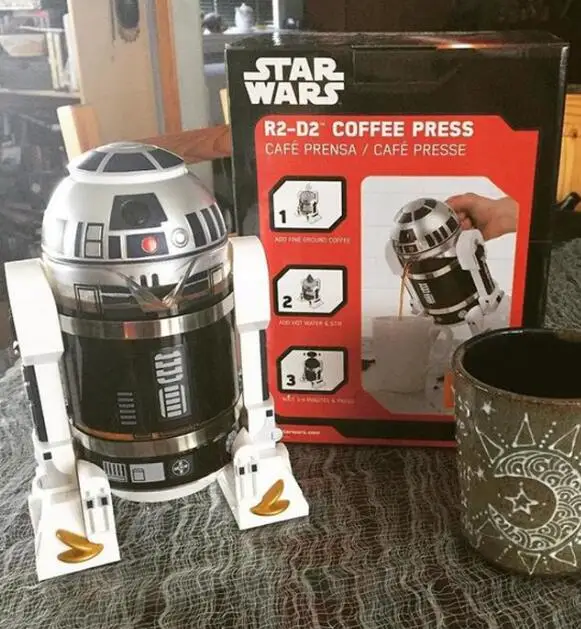 R2D2 фигурки Модель стеклянная бутылка для хранения воды робот Коллекция кофе машина термос для любителей Звездных Войн - Цвет: with original box
