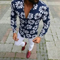 slim fit shirt 2021 new european american fashion business casual color trend daily spring long sleeved polyester printing men