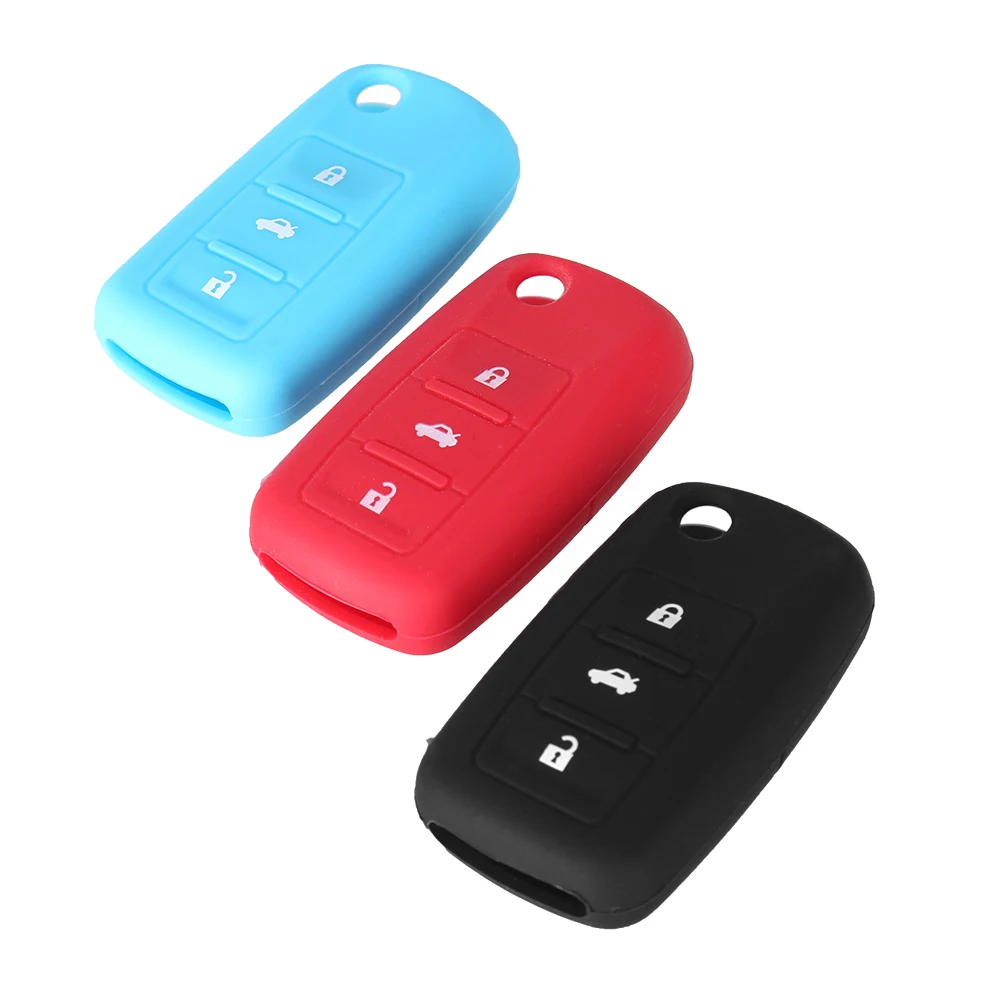 Силиконовый чехол KEYYOU для автомобильного ключа с 3 кнопками VW Volkswagen Passat Polo Golf Touran