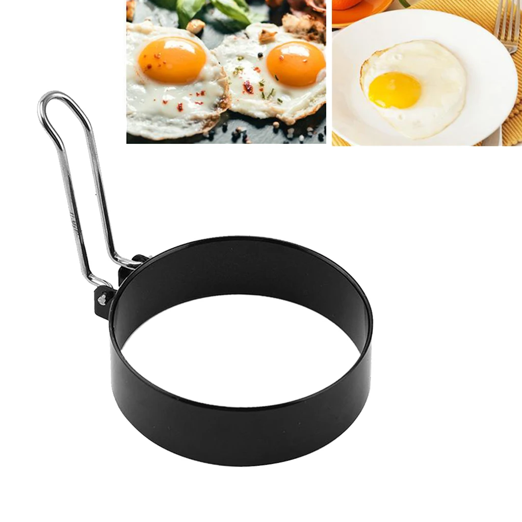 Кольцо для яиц из нержавеющей стали с противоскользящей ручкой антипригарное