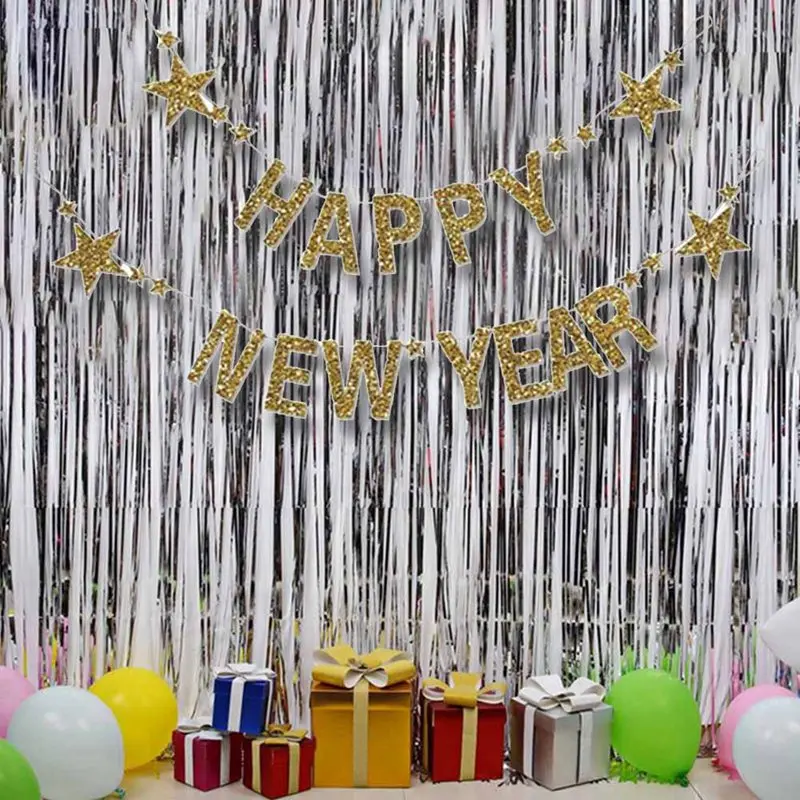

2021Glitter Happy New Year Happy New Year Pull Flag Happy New Year Decoration Banner New Year Decoration Banner Party Decoration