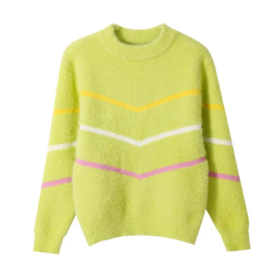 Новинка свитера для девочек вязаный пуловер свитер свободная повседневная