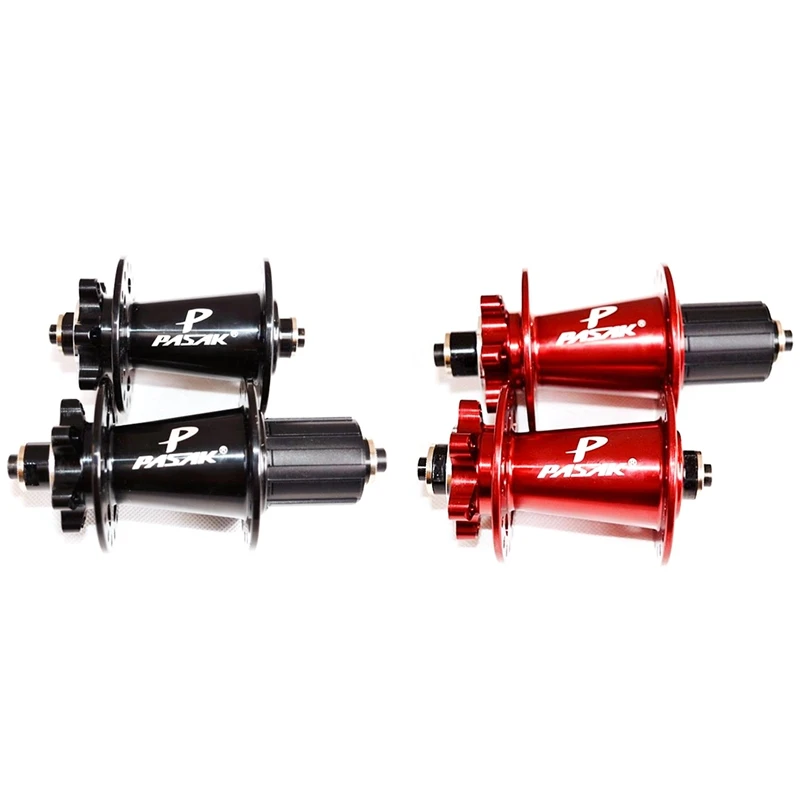 

2Set PASAK Mountain Bike 4 Palin Bearing Disc Brake Hub Front Rear Axle Hubs 32 Hole Quick Release-Red & Black