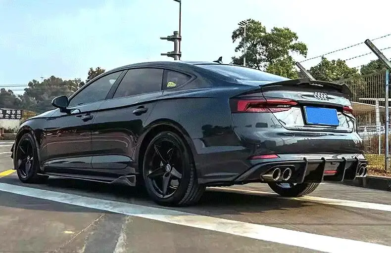 Для Audi A5 S5 B9 2017-2020 настоящее углеродное волокно, передний и задний диффузор, спойлер, бампер, разветвители, комплект боковой юбки, ветровой нож, фартуки (art.: 3920cf99e4eea) - 3920cf99e4eea