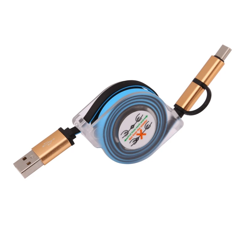 2 в 1 Micro USB Type-C комбинированный Выдвижной зарядный кабель для передачи данных ZTE Zmax