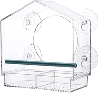 acrylic bird feeder clear house birdhouse with suction outdoor garden feeding hanging water feeder transparent window view