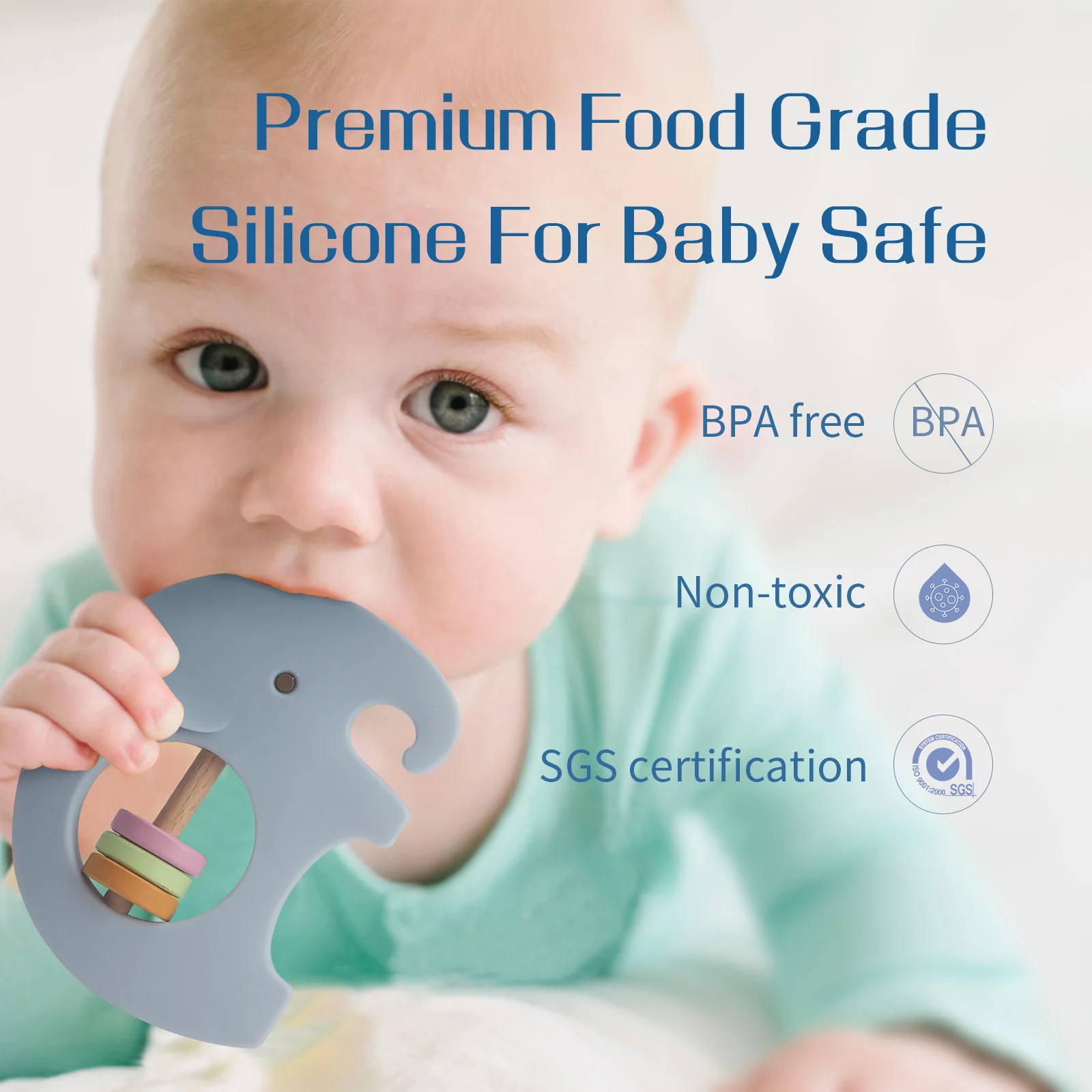 

Newborn Baby Toys Silicone Handbells Teether Koala Elephant Kids Educational Toy Rattles Infant Chew Hand Teething Gifts 1Pcs