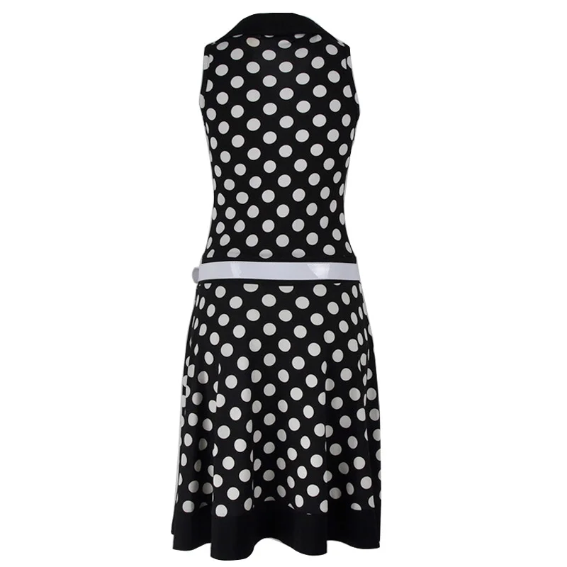 Женское платье в горошек без пояса повседневное американском стиле рукавов |