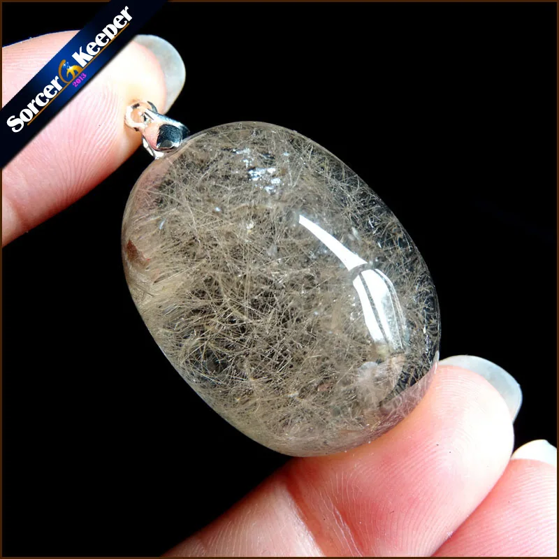 Подлинное натуральное золото рутилированный кварц кристалл Кабошон ожерелье