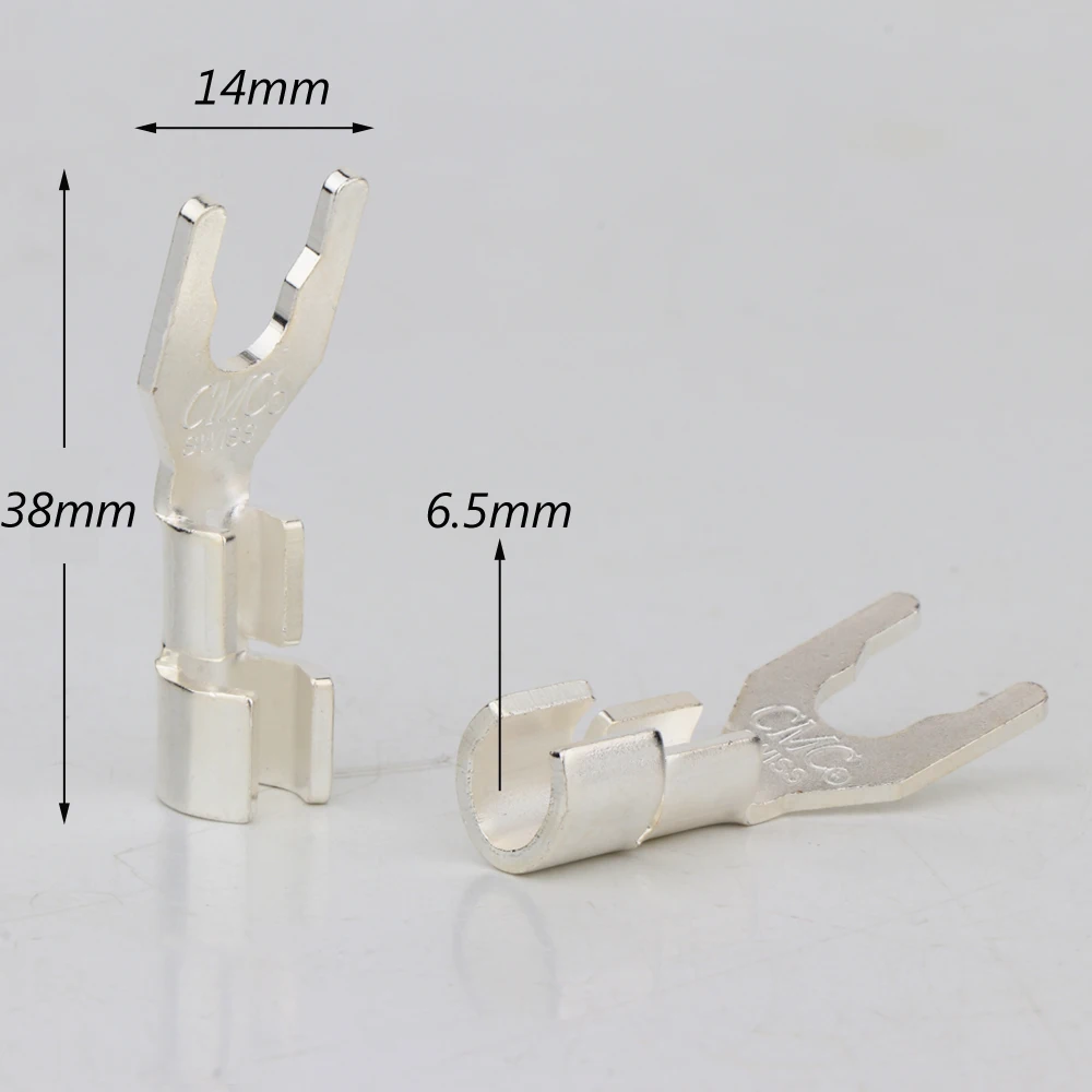 4 шт. SY1534 Hifi аудио Hi End твердая Посеребренная Y лопата вилки спикер кабель провода