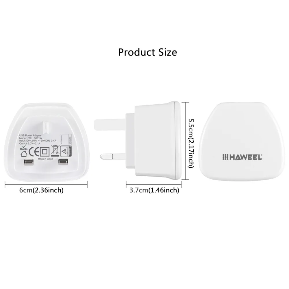 [BS сертификат] HAWEEL UK Plug 4 usb порта Макс 3.1A ravel зарядное устройство, частная форма с патентом, для iPhone, iPad, Galaxy, huawei
