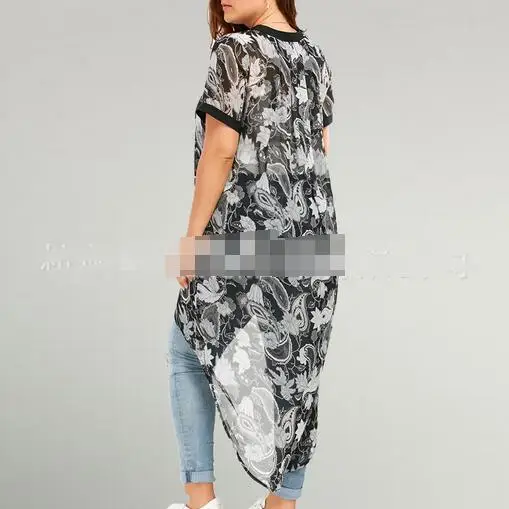 2019 Office Plus Size Slim Loose Tunique Shirt Large Women Clothing Asymmetric Blouses Xxxxl 4xl 5xl Shirts WF442 |