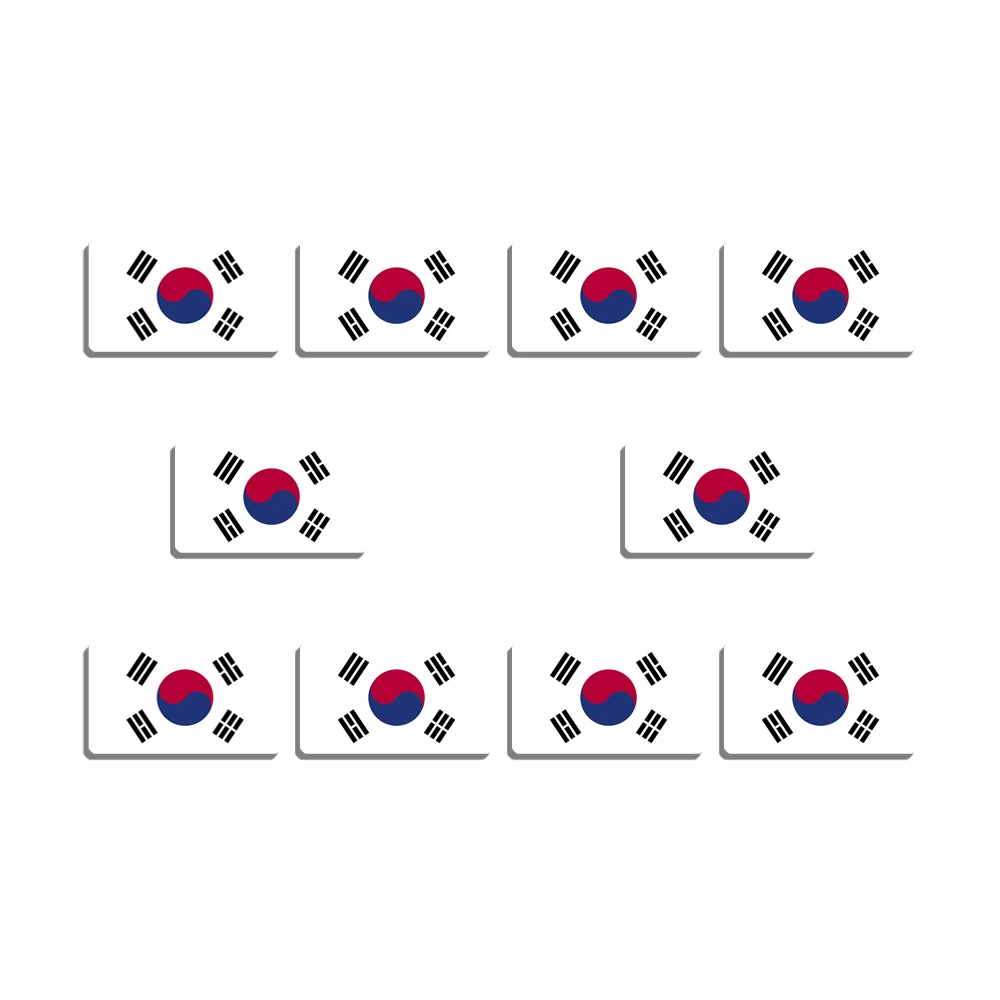 

10Pcs/Set Korean National Flag Brooch Korea Pride Flag Pin For Backpacks Hat Clothes Large Acrylic Patriotic Badge