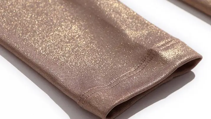 Весна Осень Корейская мода Женская плиссированная синяя Золотая блестящая