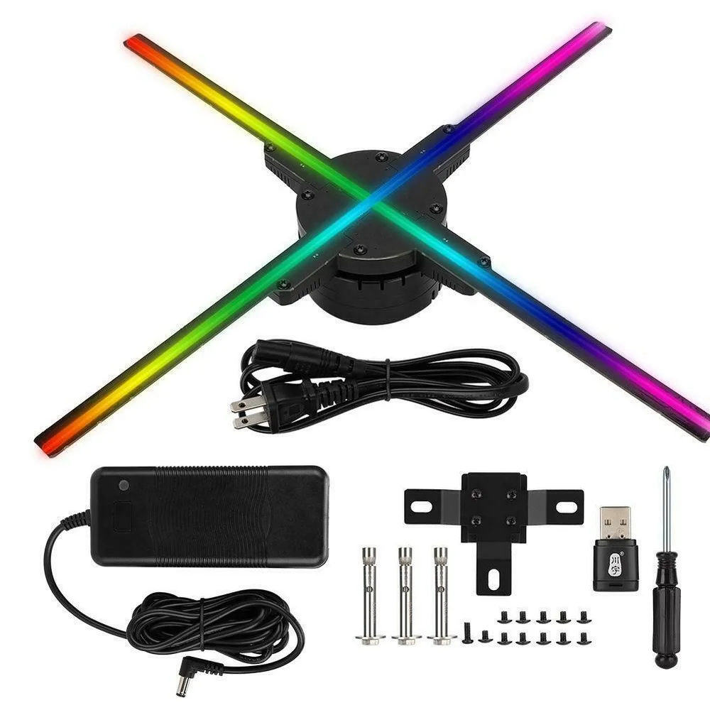 Обновление 50 см 4 вентилятор голограмма светильник с поддержкой Wi Fi Управление 3D