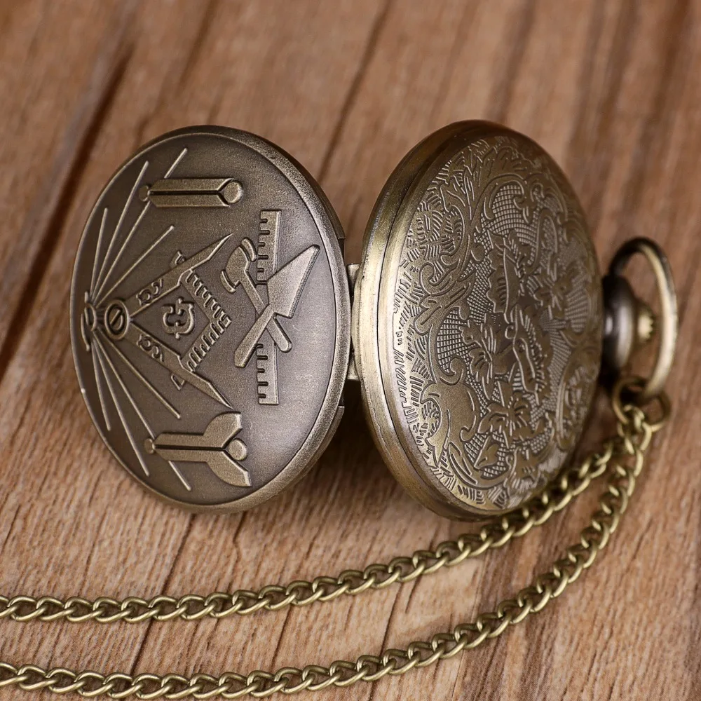 10pcs Vintage UK Masonic Freemasonry Design Pocket Watch mens women best gift new design fob reasonable price
