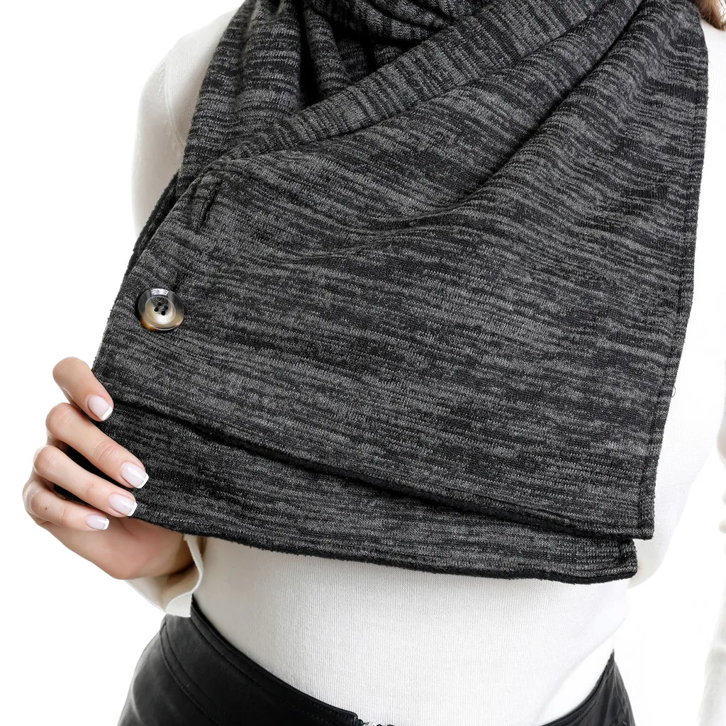 

Foulard Femme 2020 New Fashion Women Soild Button Soft Wrap Casual Warm Scarves Shawls Winter Women Scarf accesorios mujer F9