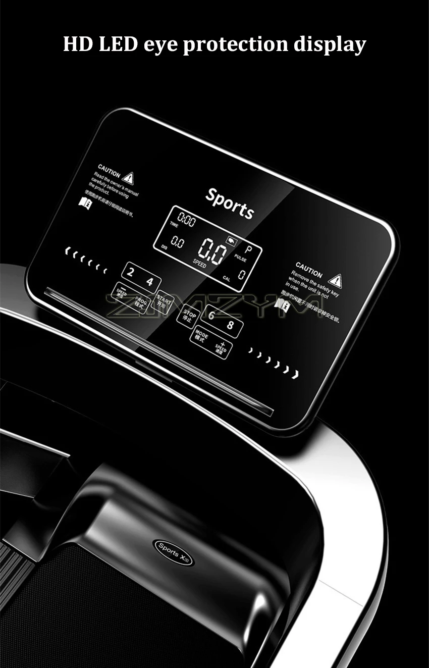 

New Indoor Home Gym Treadmill Running Machine Monofunction Foldable Mute Gym Wide Screen Fitness Equipment Electric Treadmill