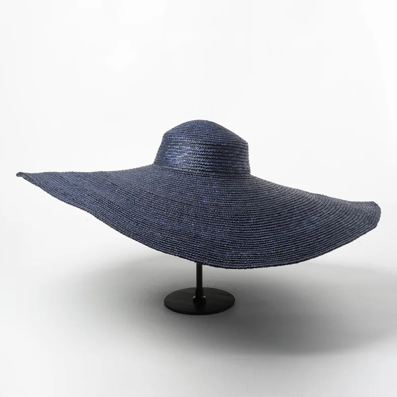 

01809-HH7124b summer photographed model 25cm wind brim show catwalk leisure beach lady cap women holiday sun hat