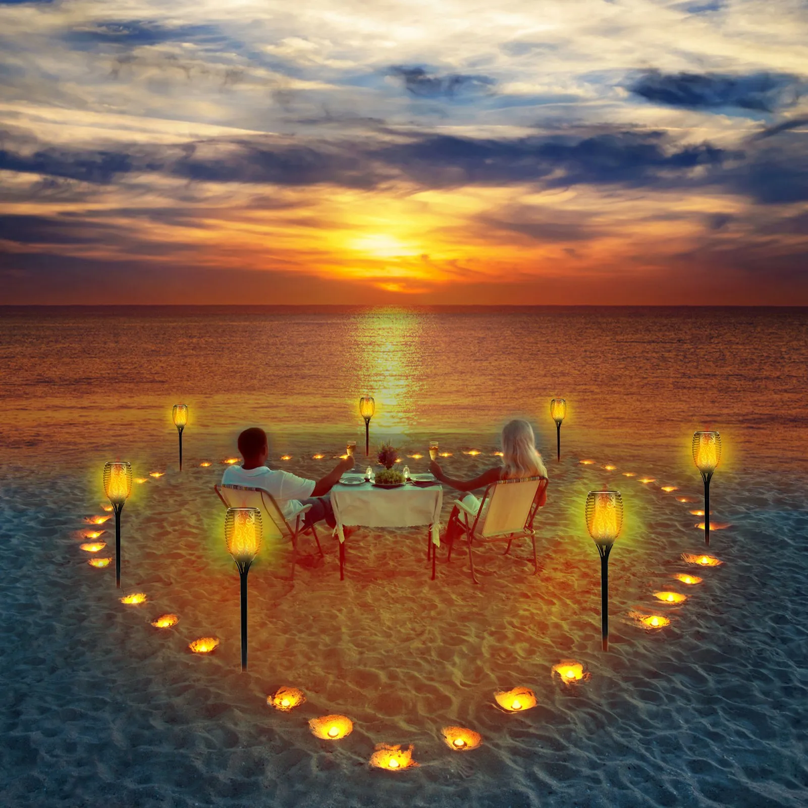 Водонепроницаемый светодиодный фонарик на солнечной батарее садовый