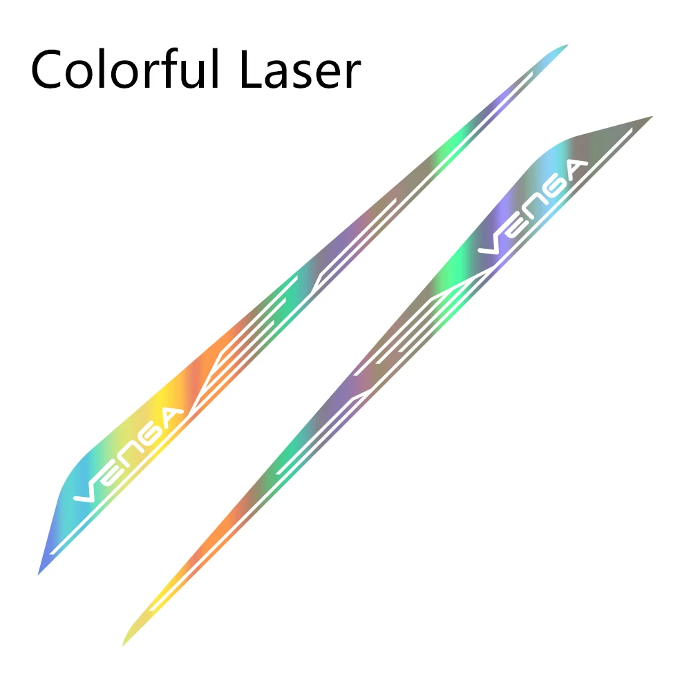 Colorful Laser 2 шт. наклейки на юбку для двери автомобиля Kia Venga Автомобильная виниловая пленка гонки спорт DIY Наклейка автомобильный Стайлинг принадлежности для тюнинга - Название цвета: Colorful Laser