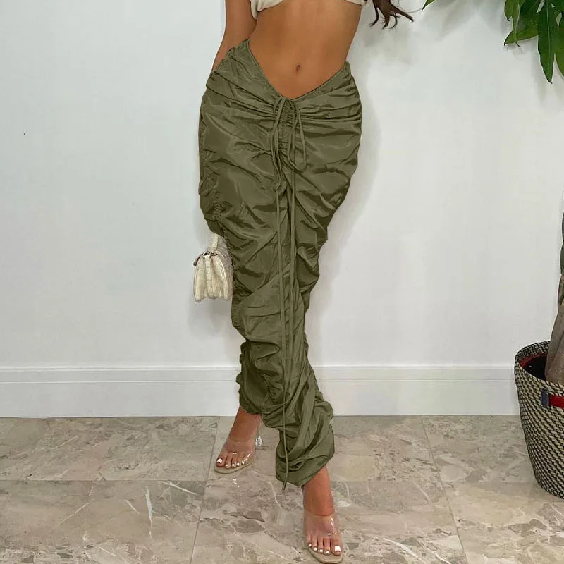 

Weird Puss Stacked Mid Waist Harem Pants Women Hipster Casual Lace Up Hip Hop Jogger Fitness Trousers Autumn Street Sweatpants