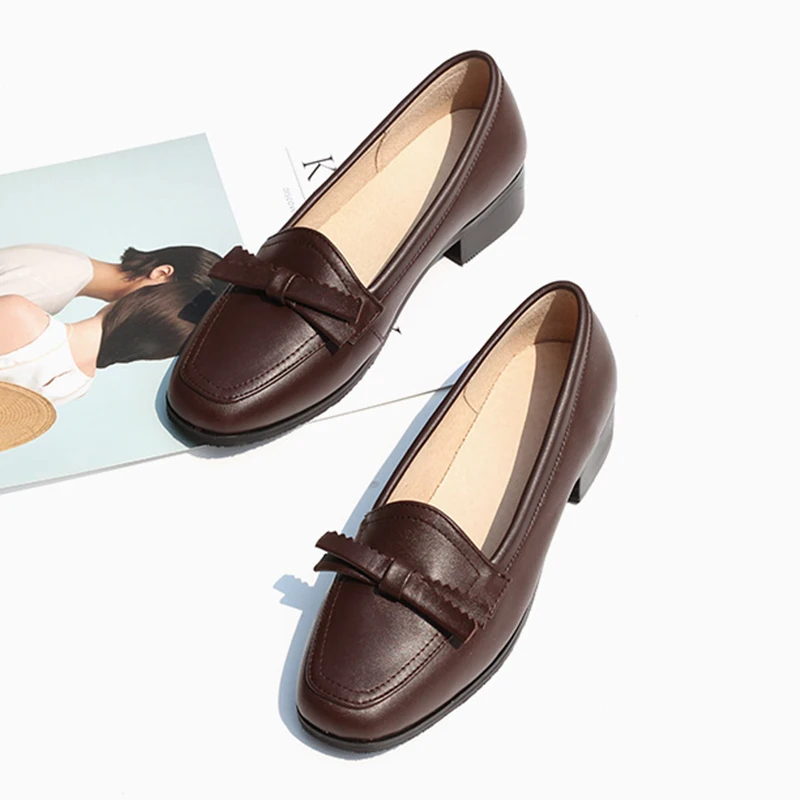 Женские туфли оксфорды из натуральной кожи винтажные повседневные на плоской