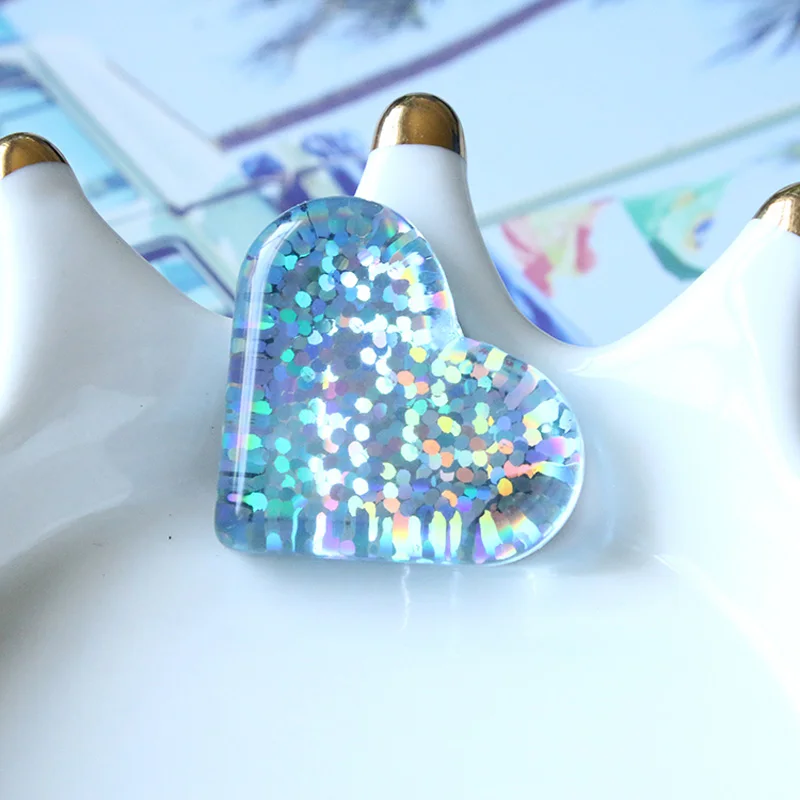 QiYue 21 шаблон магнит на холодильник сердце лазерные блестки Dhape наклейки