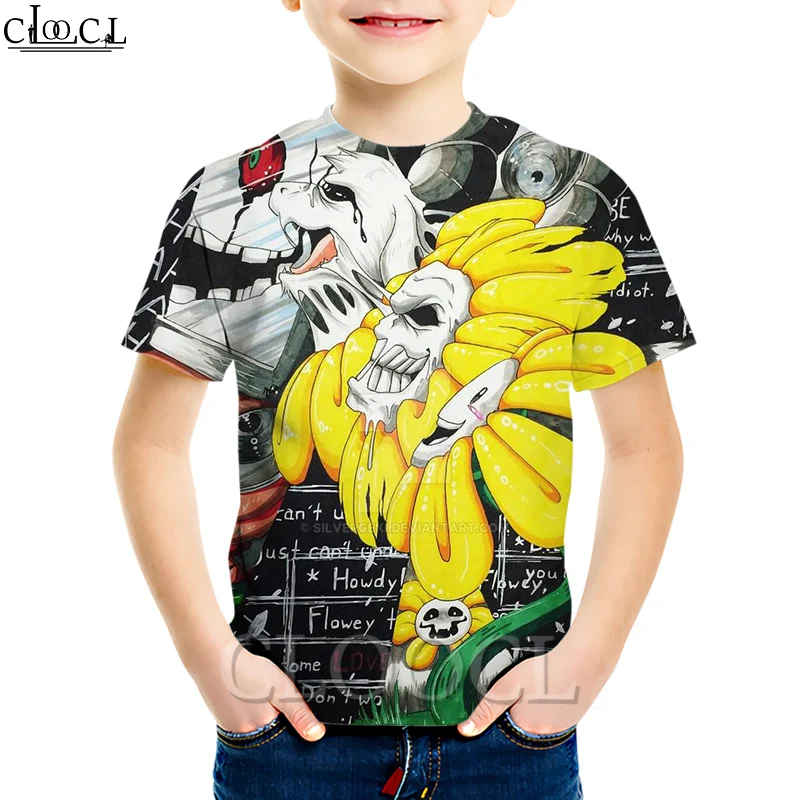 CLOOCL Kids Games Undertale/Детские футболки Толстовка с короткими рукавами и 3D принтом для