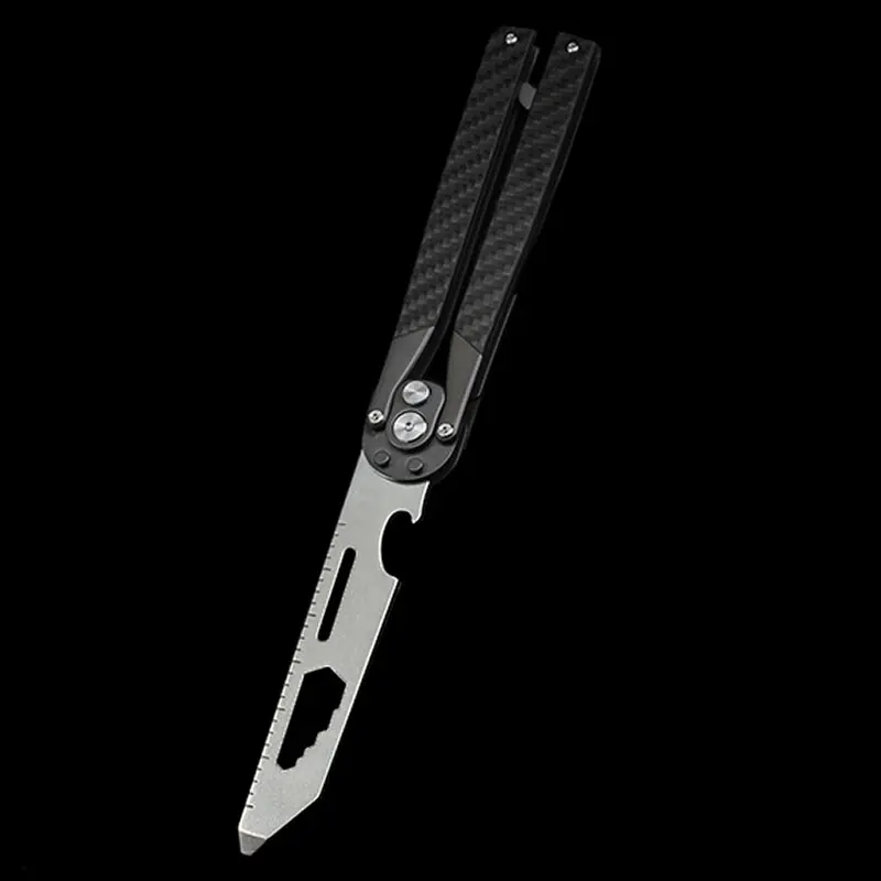 Carbon Fibre Swayboo кинетический инструмент G10 автоматический нож-бабочка 8CR из нержавеющей стали серые титановые складные ножи инструмент для упражнений с сумкой - Цвет: Carbon Fibre